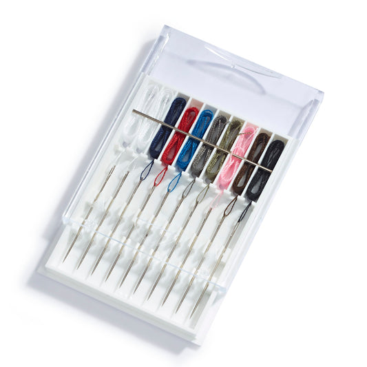 Instant sewing needles, 10 pieces, tin on card