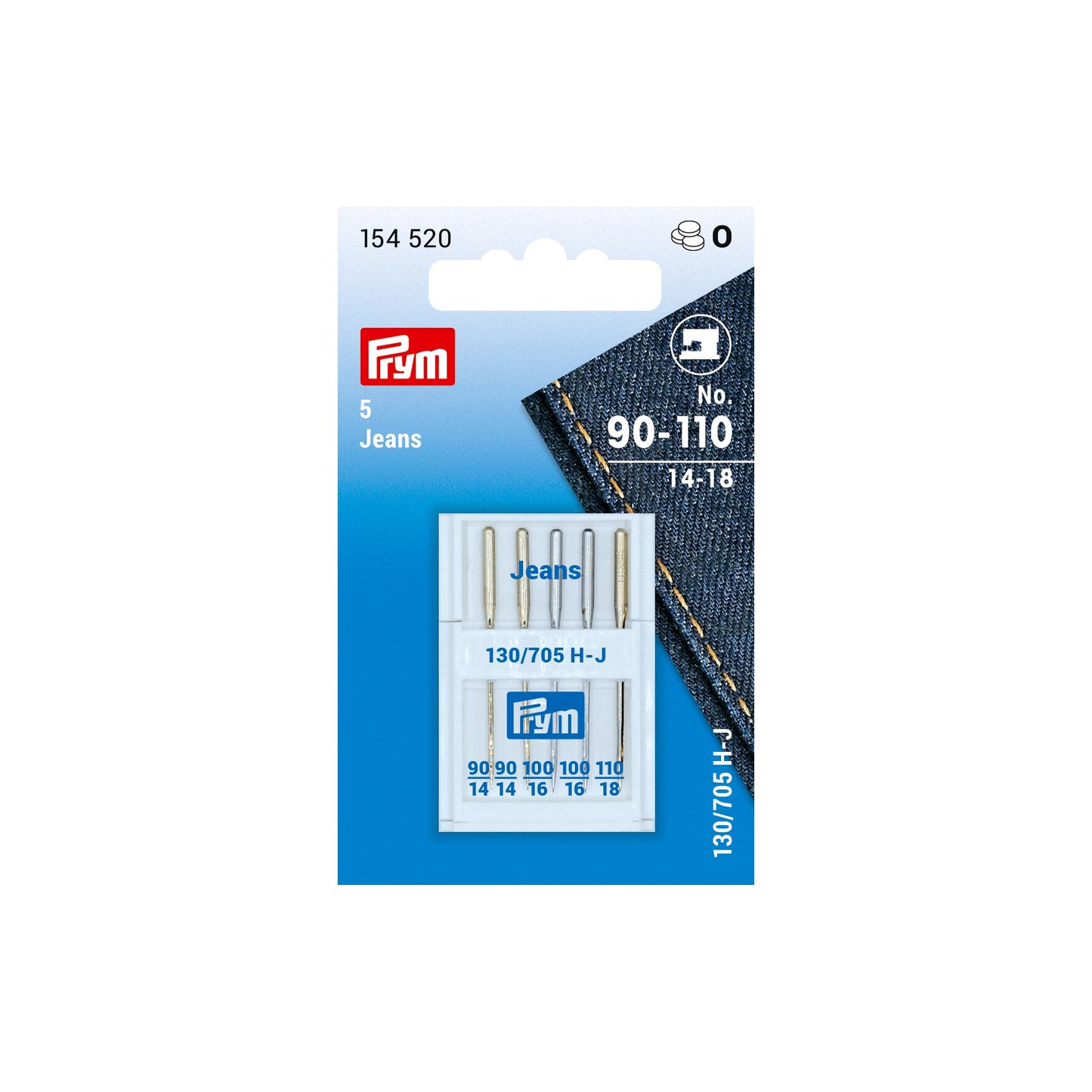 Jeans sewing machine needles, 130/705, 90-110, assorted