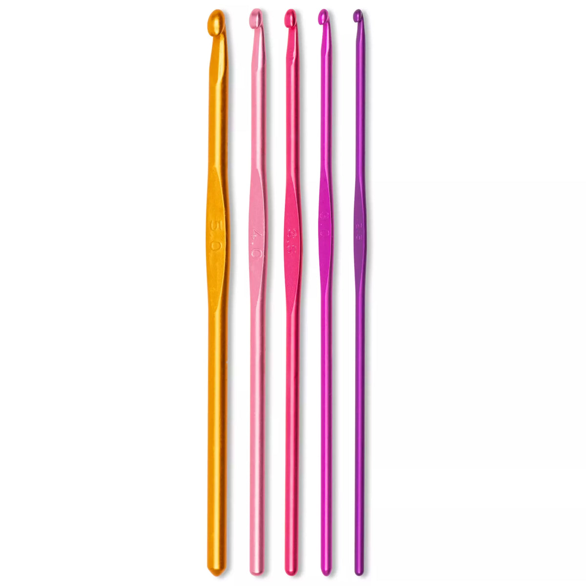 Crochet hook set ALU, coloured 2.5-5.0 mm