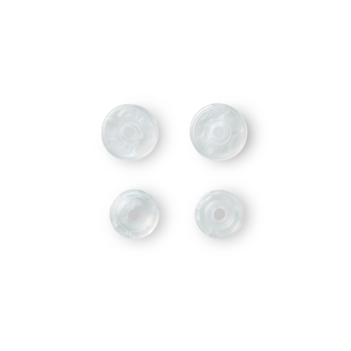 Non-sew press fasteners, Colour Snaps, round, 12.4mm, transparent