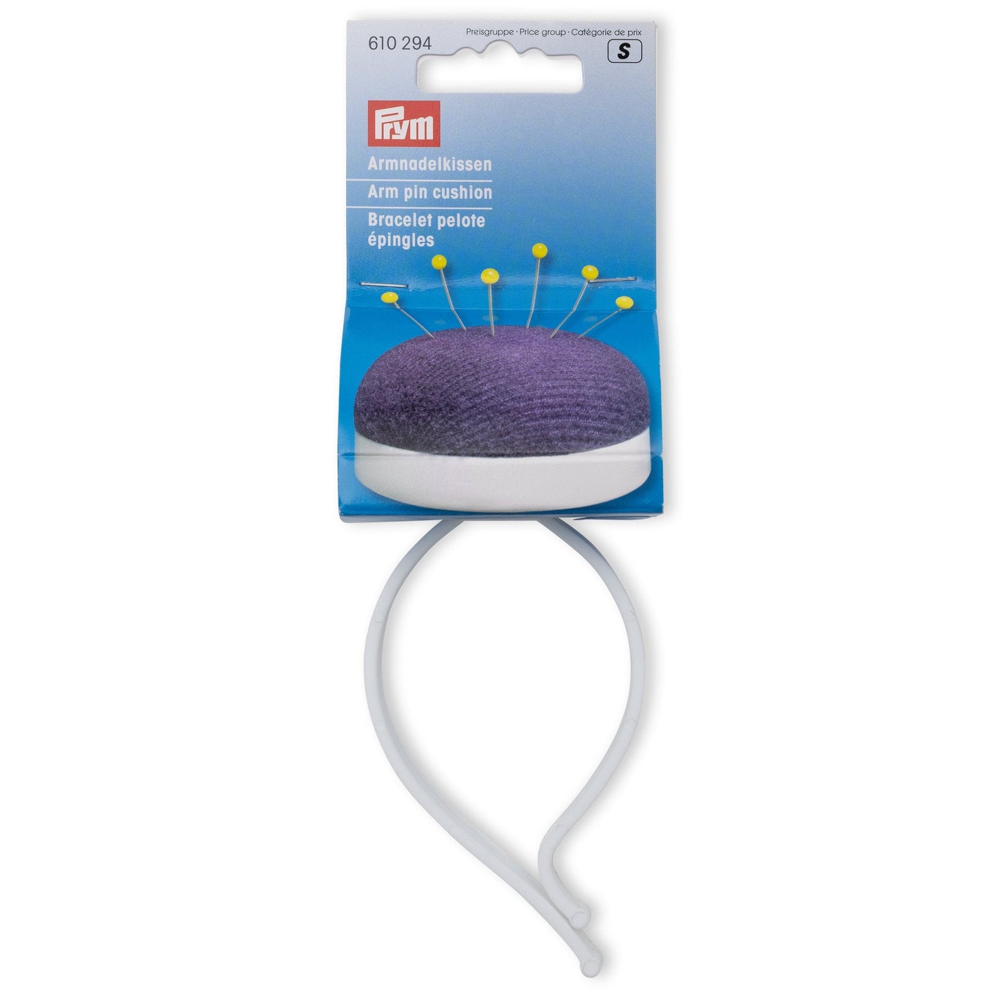 Arm Pin cushion Profi dark violet/white with strap