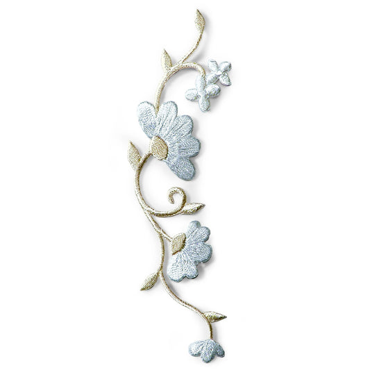 Applique flower tendril white/cream