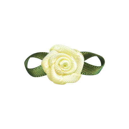 Flower Foliage Single Face Satin Bow (20pcs)