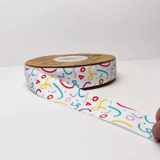 Colorful Confetti Printed Ribbon Roll