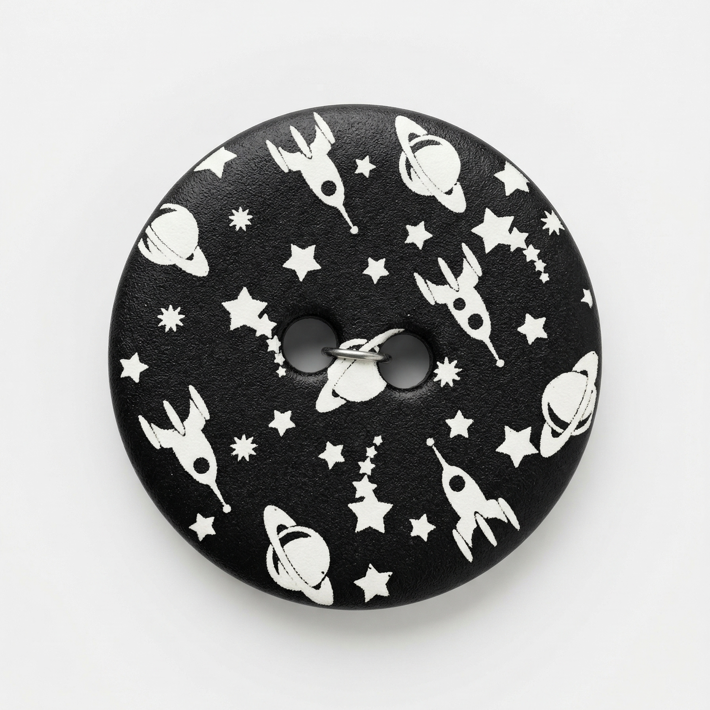 Polyester button 2-holes, Happy Space, 20mm