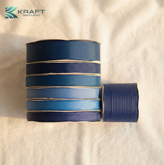 Premium grosgrain ribbon dark blue series