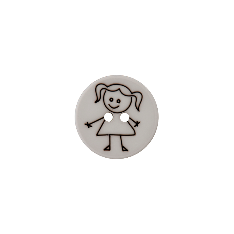 Polyester two-hole button Girl 15mm