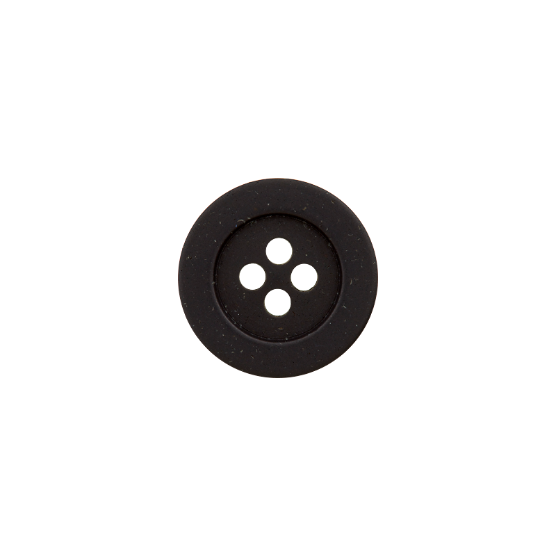 Hemp/polyester button, 4-holes, recycled, 18mm