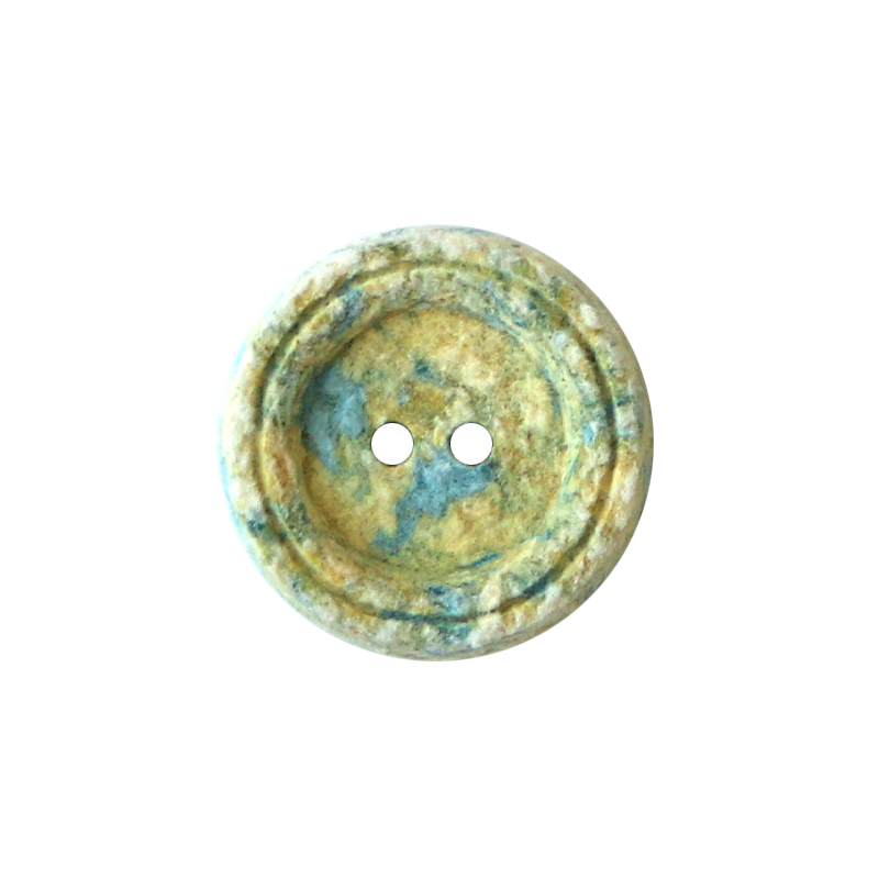 Cotton/polyester button 2-holes, recycled, 18mm
