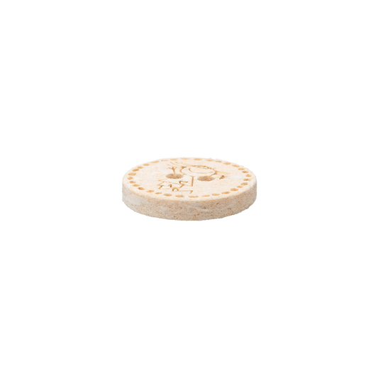 Cotton/polyester button 2-holes, recycled, Girl, 15mm