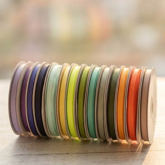 6mm Premium grosgrain ribbon Purple, Green, Yellow, Orange, Brown series