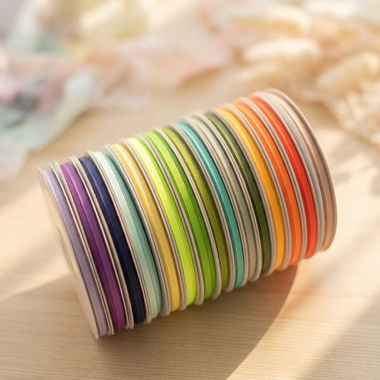 3mm Premium grosgrain ribbon Purple, Green, Yellow, Orange, Brown series