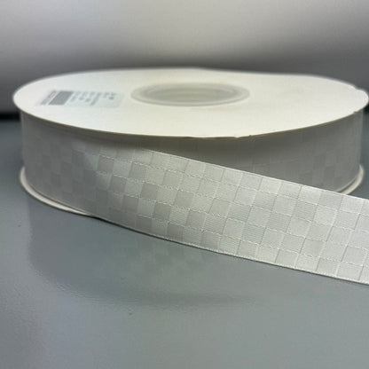 Premium Satin Check Ribbon 25MM