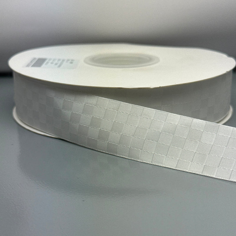 Premium Satin Check Ribbon 25MM