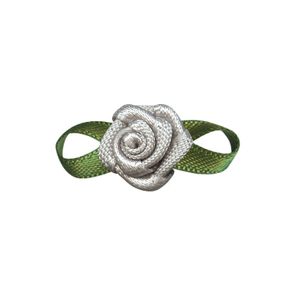 Flower Foliage Single Face Satin Bow (20pcs)