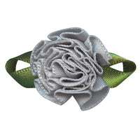 Gift Ribbon Single‑Face Satin Bow with Foliage Flower Accent (10 PCS)