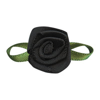 Satin Bow with Flower Foliage (10pcs)