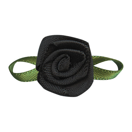 Satin Bow with Flower Foliage (10pcs)