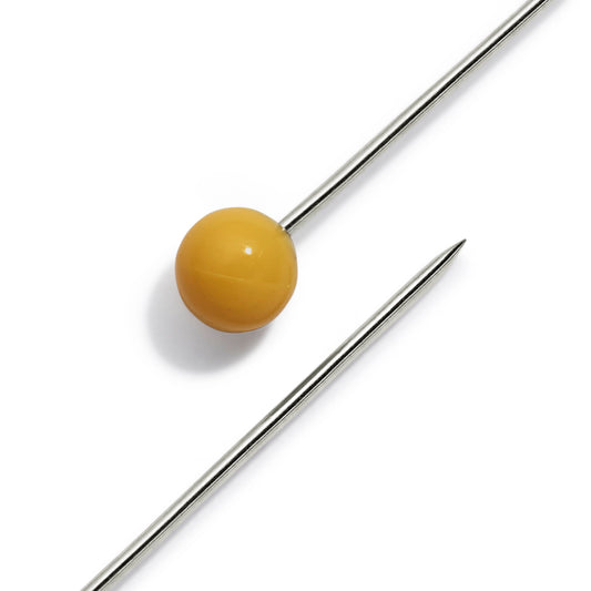Plastic-headed pins, 0.65 x 45mm, yellow(15g)