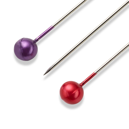 Pearl-headed pins 0.58 x 40 mm multi-colour assorted, 40 items