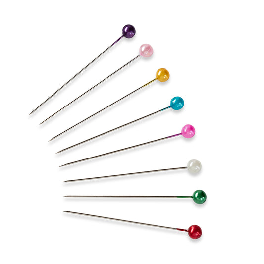Pearl-headed pins 0.58 x 40 mm multi-colour assorted, 40 items