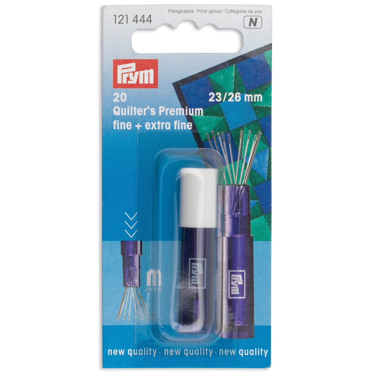 Quilting sewing needles with silver eye, fine and extra fine, assorted