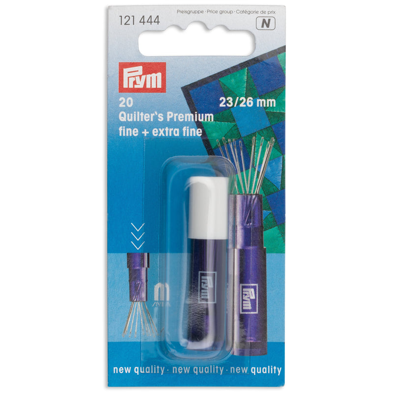 Quilting sewing needles with silver eye, fine and extra fine, assorted