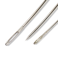 Upholsterer's needles curved 2 large + 1 small, 2-4-5,si-col