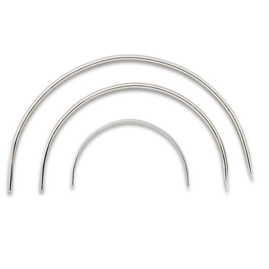 Upholsterer's needles curved 2 large + 1 small, 2-4-5,si-col