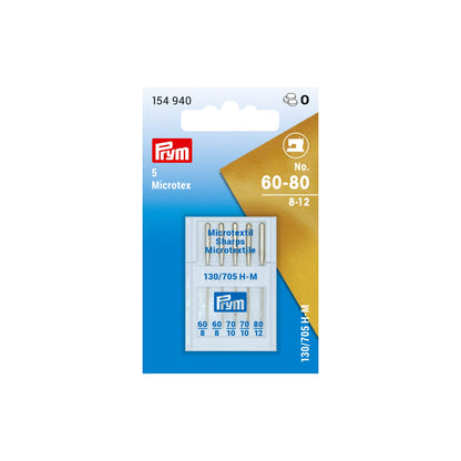 Microtex sewing machine needles, 130/705, 60-80, assorted