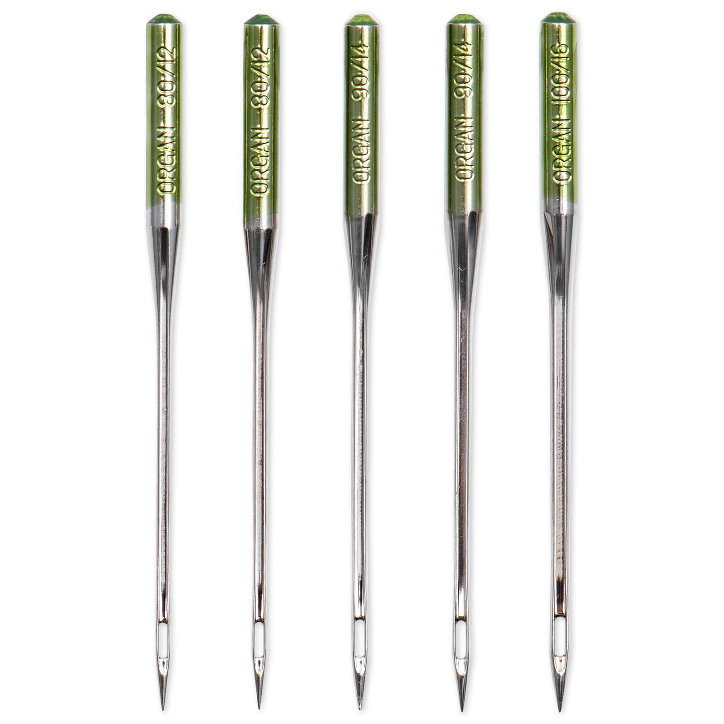 Special topstitch and metallic sewing machine needles with flat shank