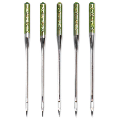 Special topstitch and metallic sewing machine needles with flat shank