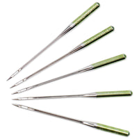 Special topstitch and metallic sewing machine needles with flat shank