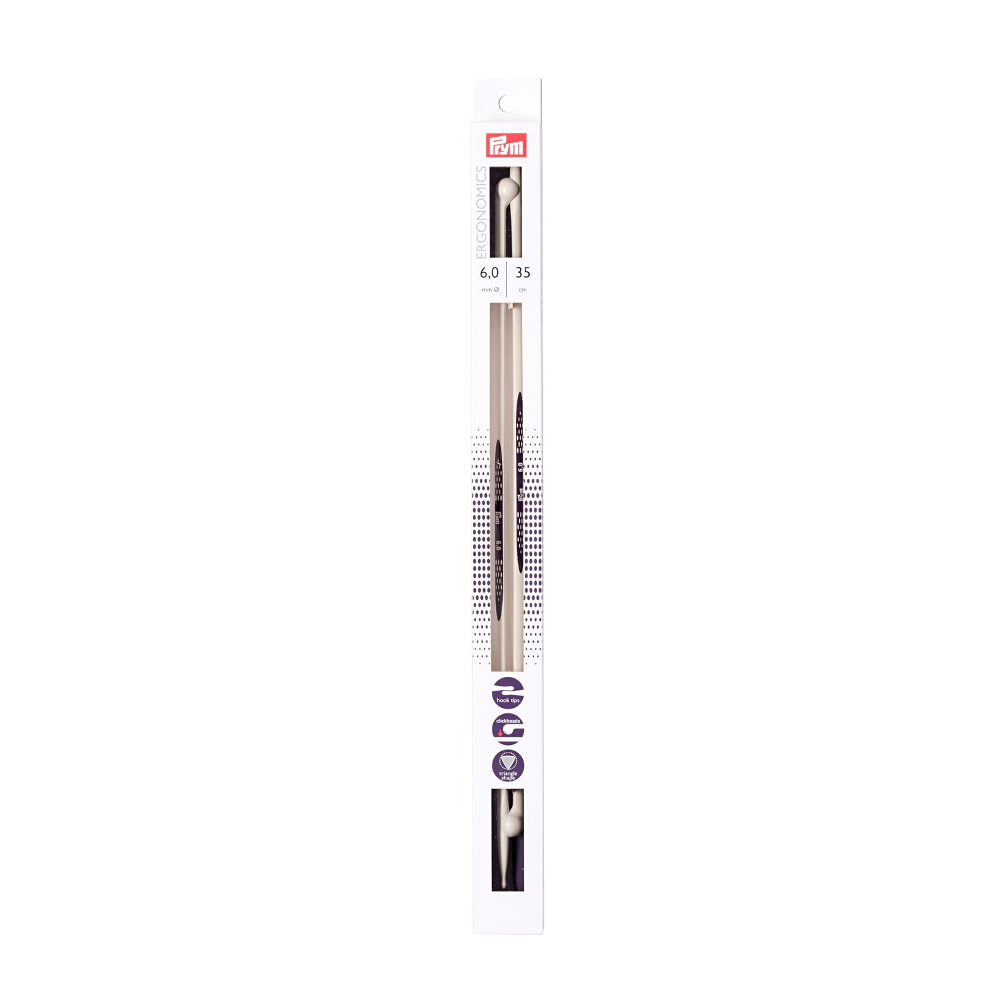 Single-pointed knitting pins Ergonomics 35 cm 6.00 mm