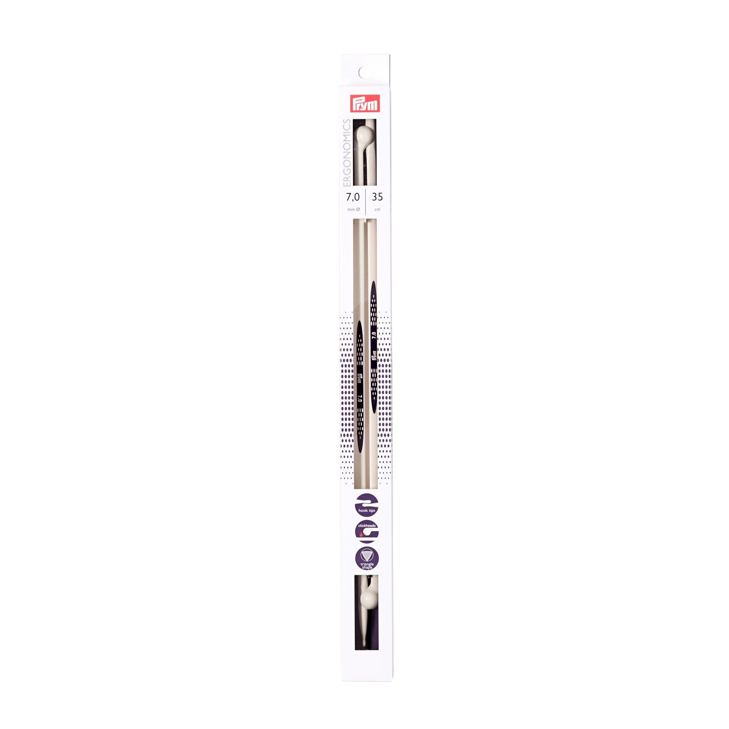 Single-pointed knitting pins Ergonomics 35 cm 7.00 mm