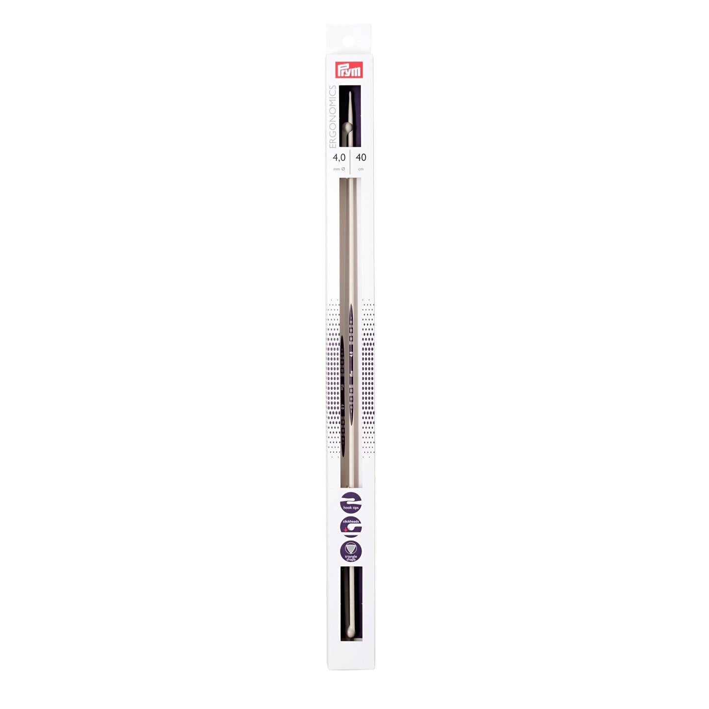 Single-pointed knitting pins Ergonomics 40 cm 4.00 mm