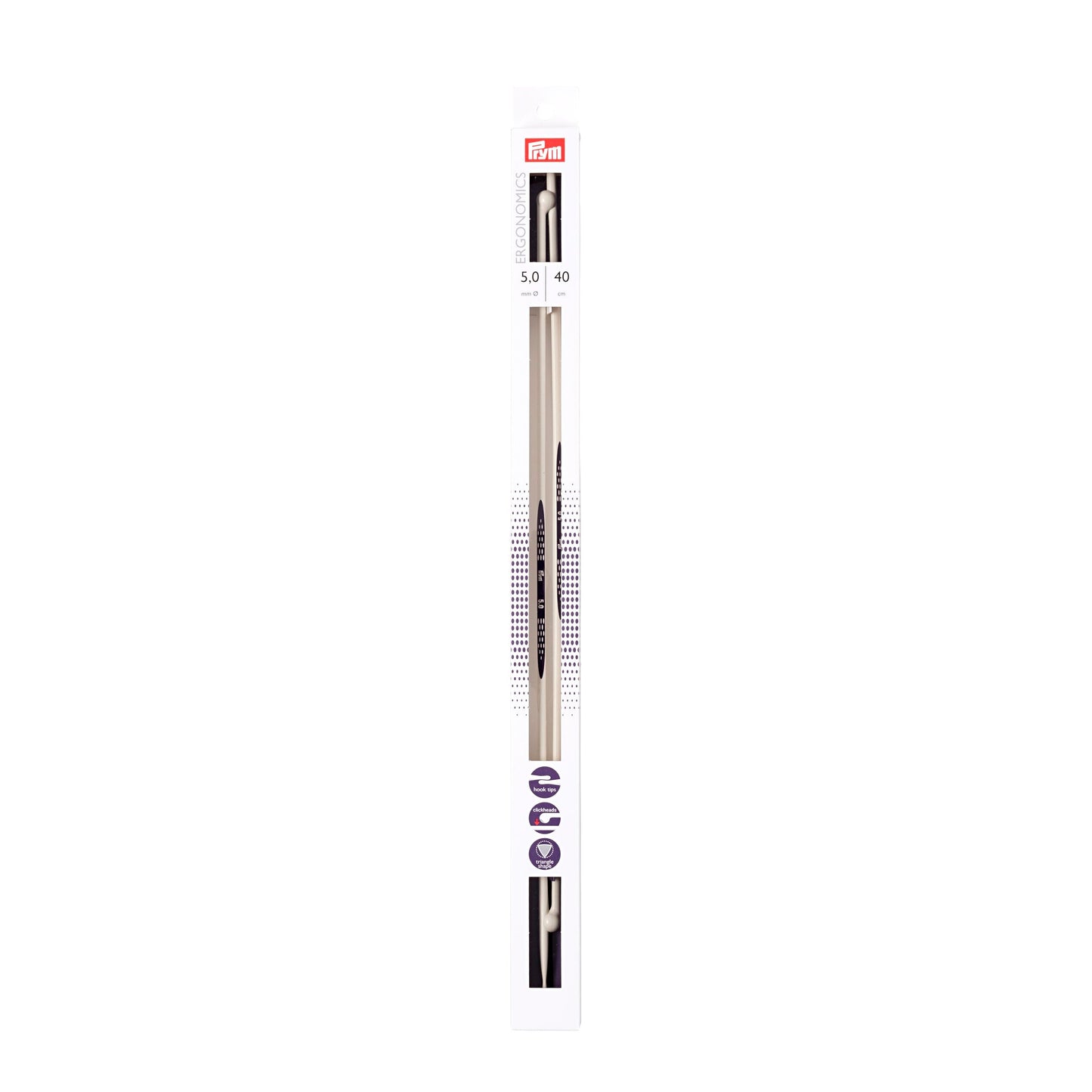 Single-pointed knitting pins Ergonomics 40 cm 5.00 mm