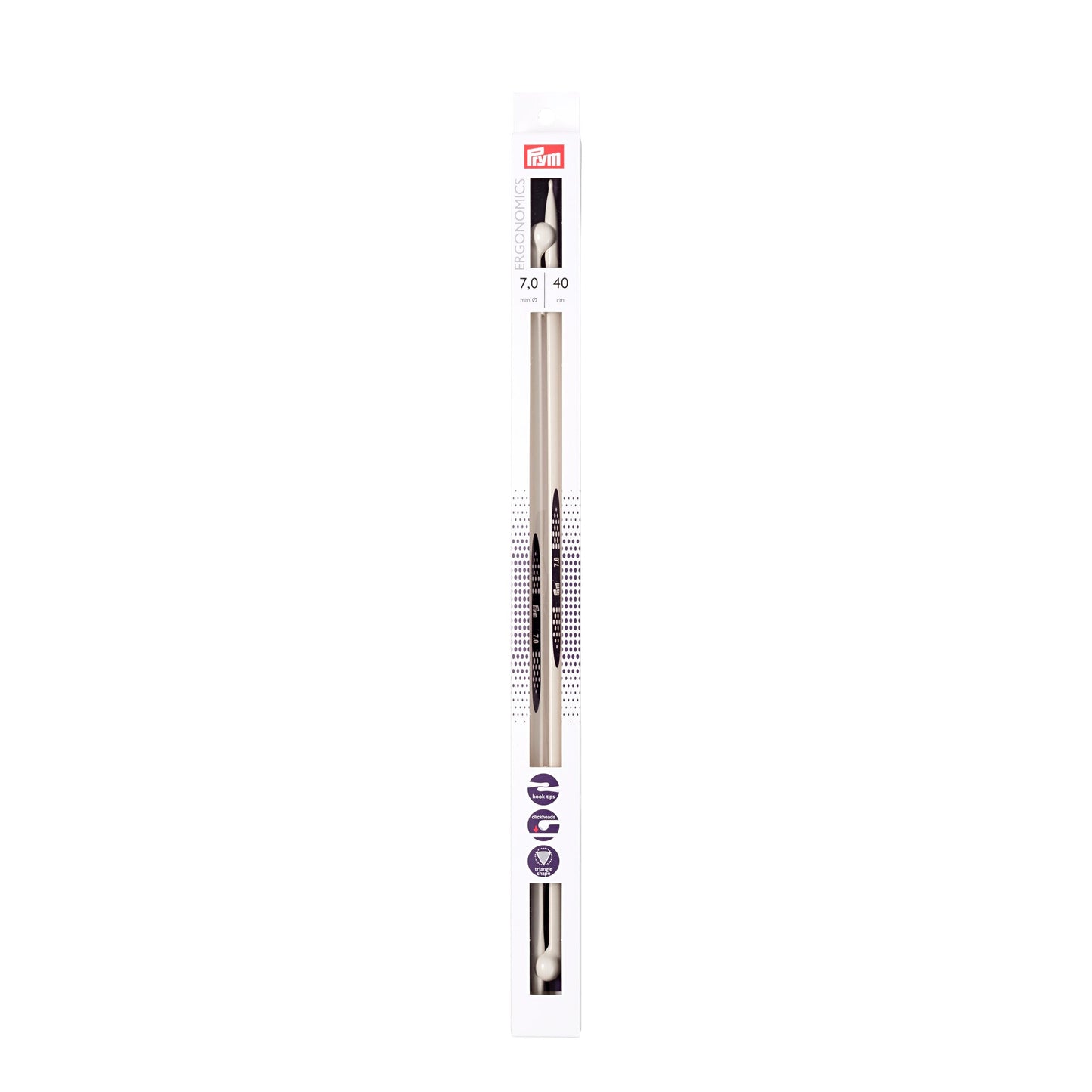 Single-pointed knitting pins Ergonomics 40 cm 7.00 mm