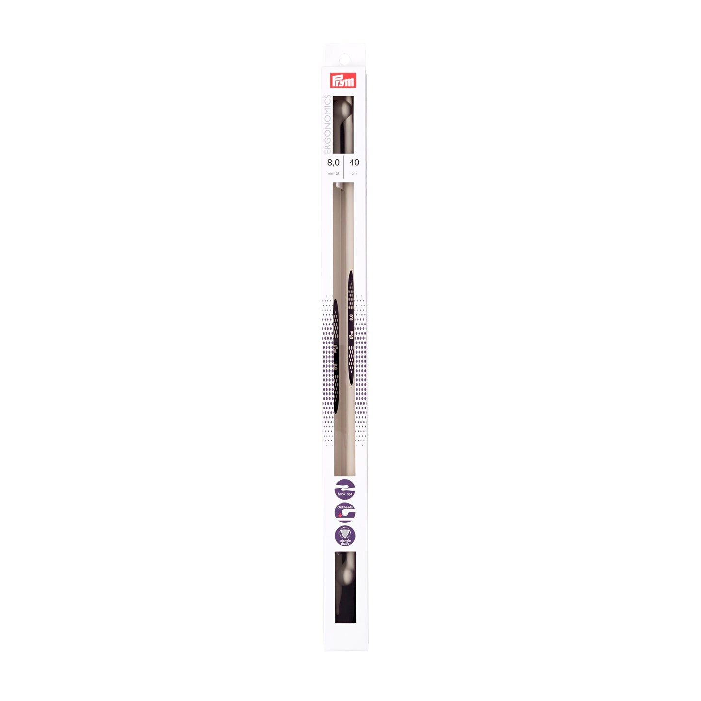 Single-pointed knitting pins Ergonomics 40 cm 8.00 mm