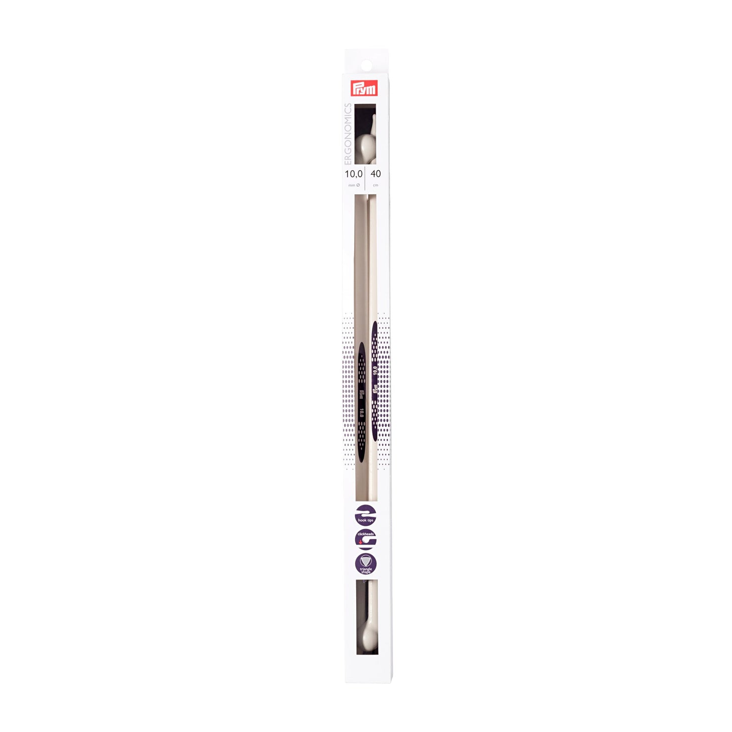 Single-pointed knitting pins Ergonomics 40 cm 10.00 mm