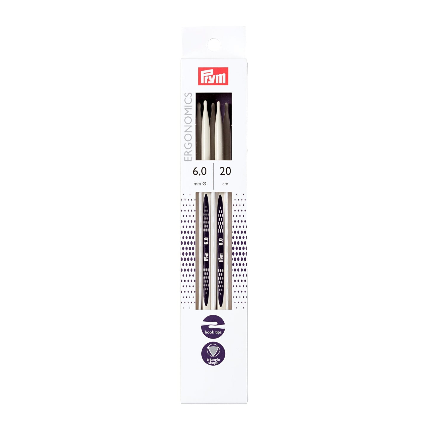 Double-pointed knitting pins Ergonomics 20 cm 6.00 mm
