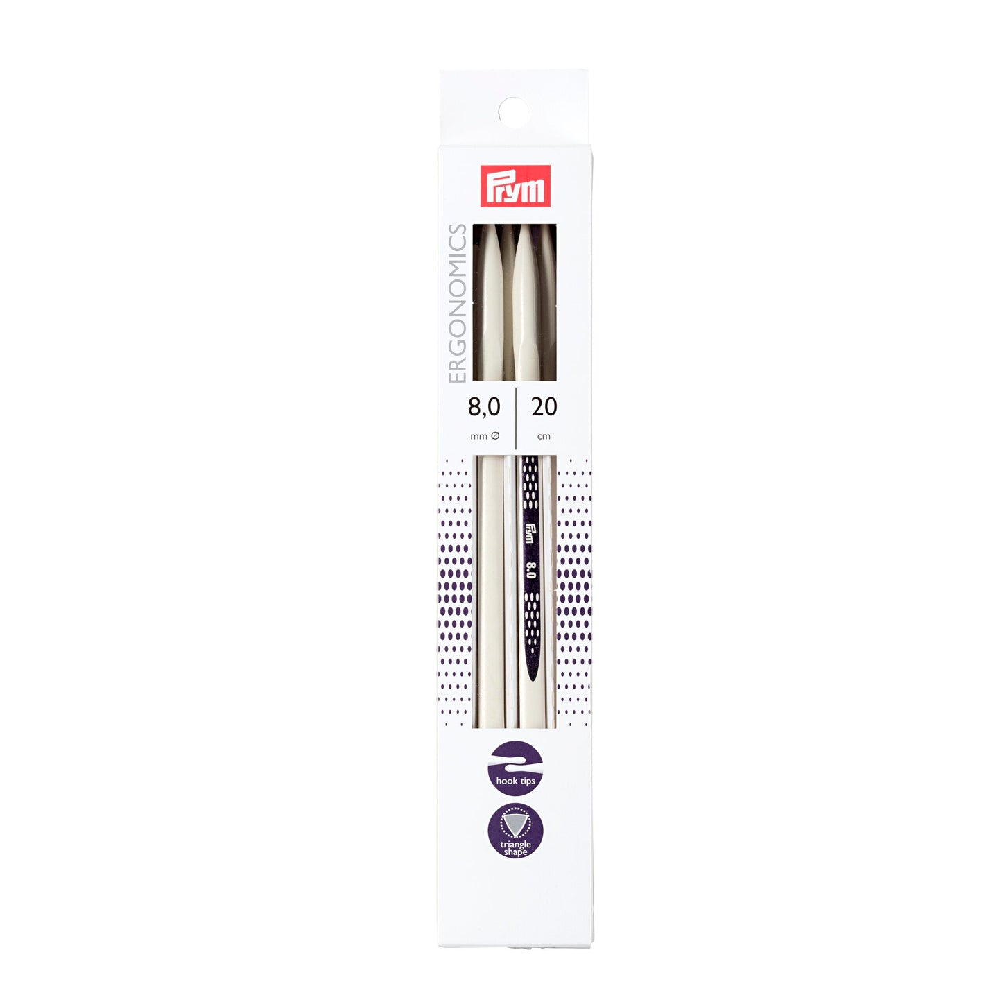 Double-pointed knitting pins Ergonomics 20 cm 8.00 mm