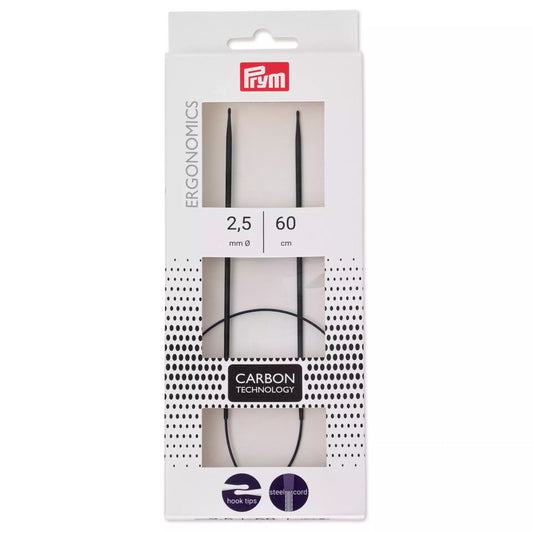 Circular knitting needle prym.ergonomics, Carbon Technology, 60cm, 2.5mm
