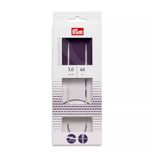 Circular knitting needles prym.ergonomics, 60cm, 3.0mm