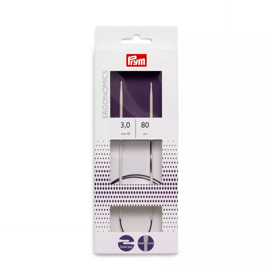 Circular knitting needles prym.ergonomics, 80cm, 3.0mm