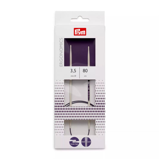 Circular knitting needles prym.ergonomics, 80cm, 3.5mm