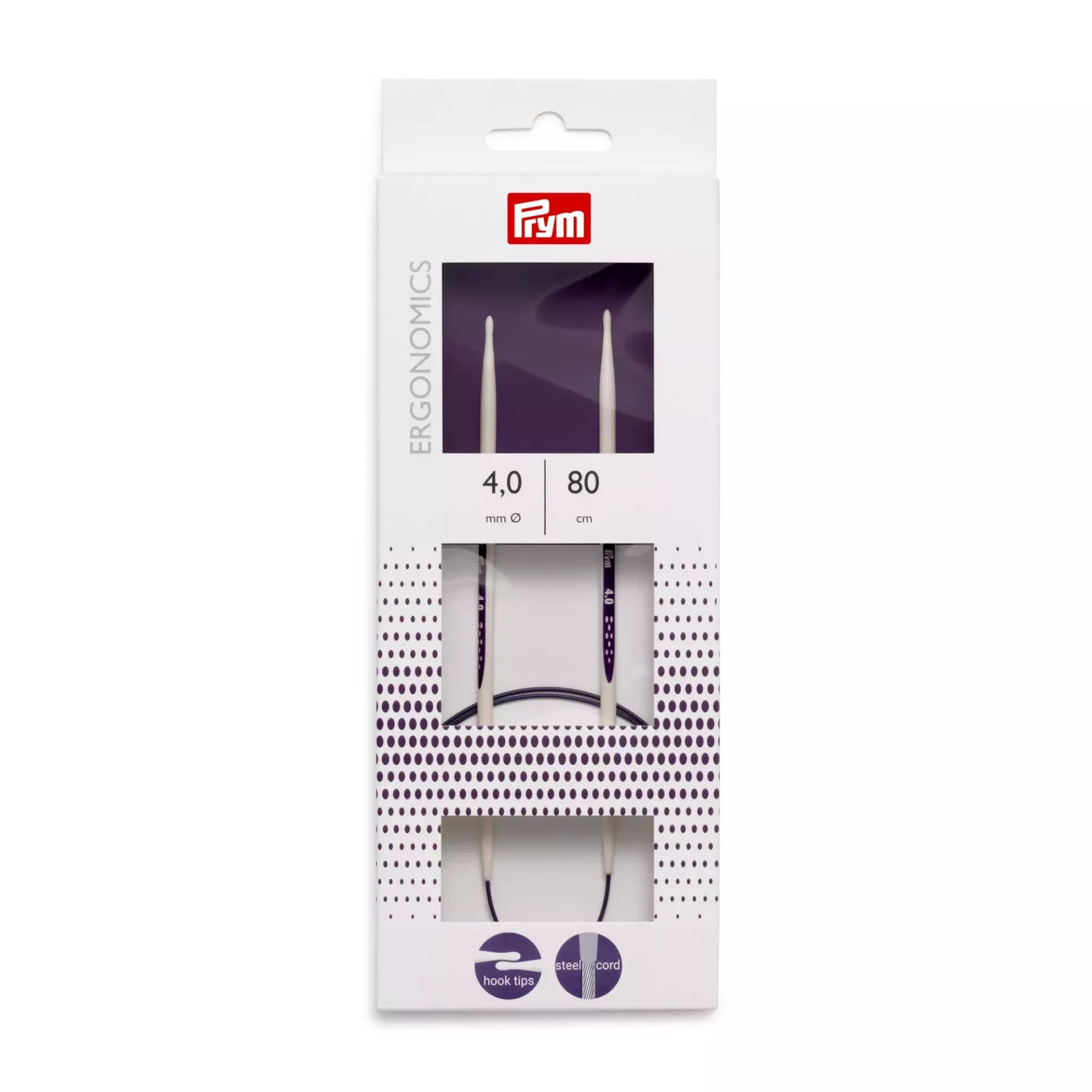 Circular knitting needles prym.ergonomics, 80cm, 4.0mm