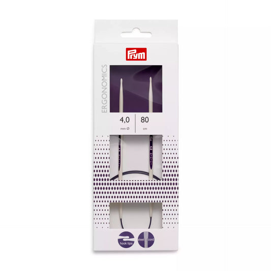 Circular knitting needles prym.ergonomics, 80cm, 4.0mm