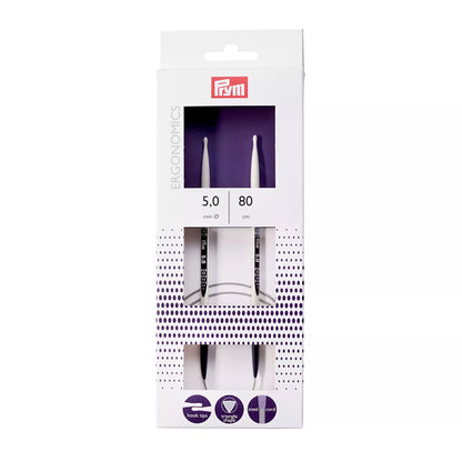 Circular knitting needles prym.ergonomics, 80cm, 5.00mm