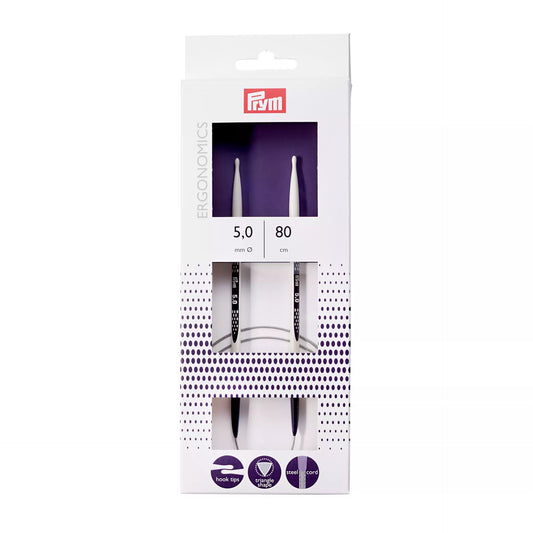 Circular knitting needles prym.ergonomics, 80cm, 5.00mm